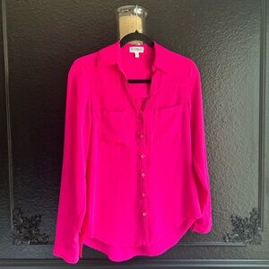 Express Women's Fuchsia Button-Down Shirt